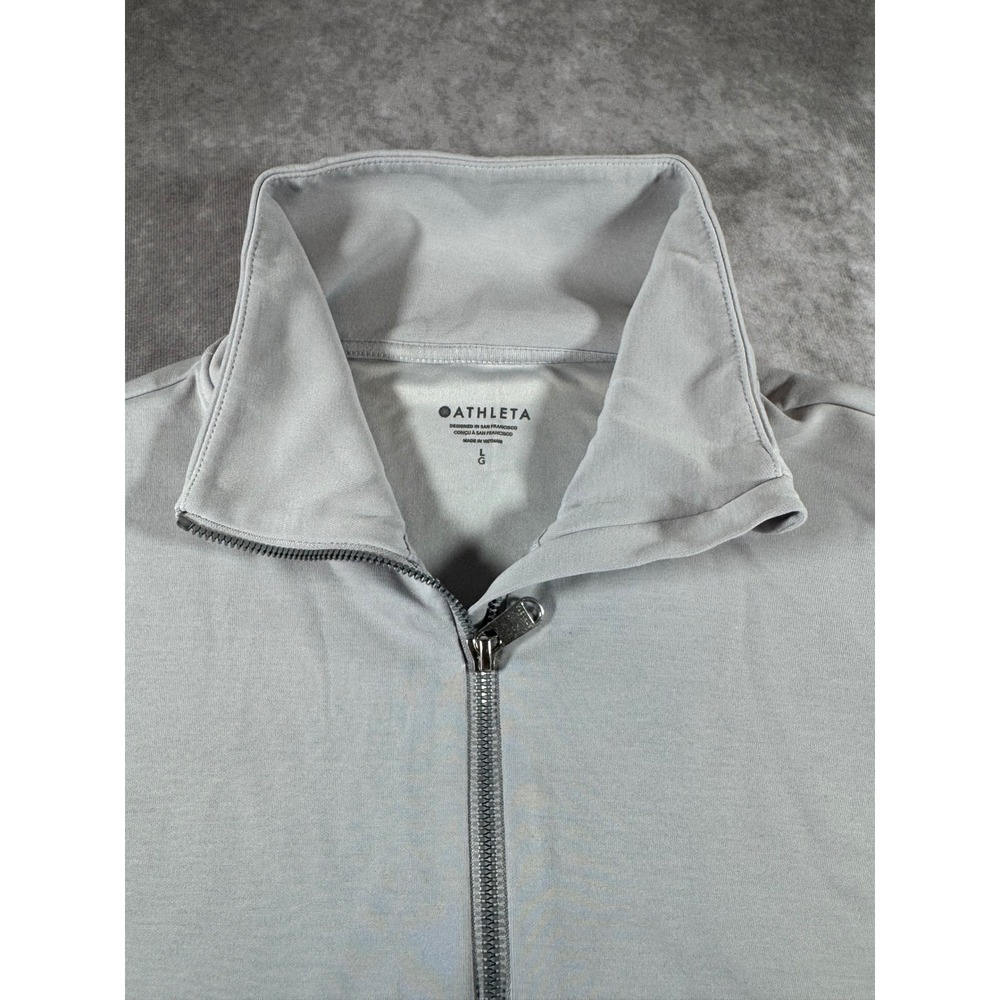 Athleta Womens Quarter Zip Pullover Light Gray Mock Neck Activewear Size Large - Picture 4 of 6